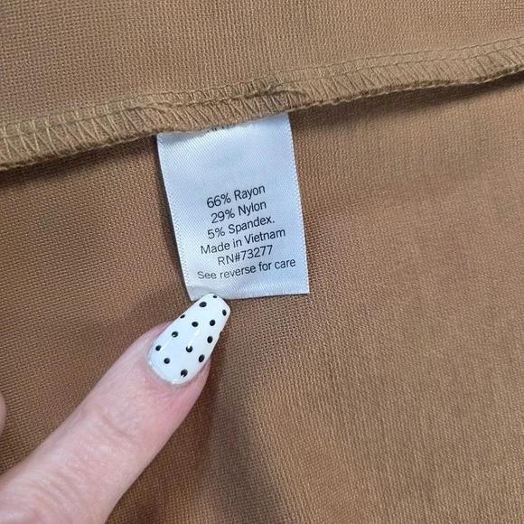 Nine West Womens XXL Camel Brown Stretch Ponte Knit Midi Pencil Skirt RN73277 - Picture 7 of 7